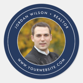 Editierbare Farbe Moderne Doppelseiten hinzufügen  Runder Aufkleber