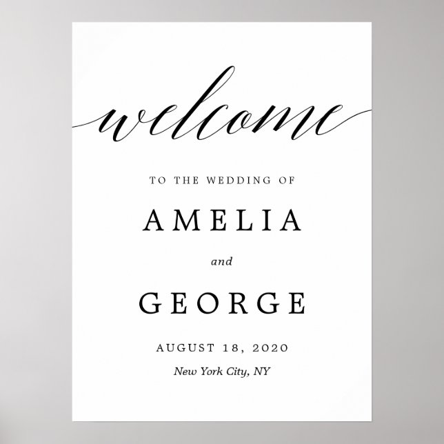 Editierbare FARBE und GRÖSSE Begrüßungszeichen MSC Poster (Vorne)