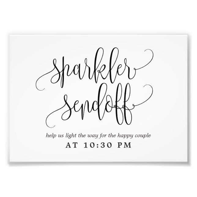 Editierbare FARBE und GRÖSSE Sparkler Sendoff Sign Fotodruck (Vorne)