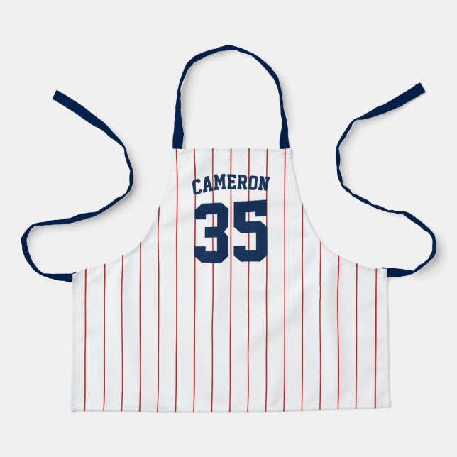 Editierbare Farben Baseball Jersey Streifen Name K Schürze (Vorderseite)