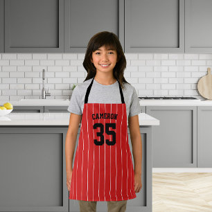 Editierbare Farben Baseball Jersey Streifen Name K Schürze