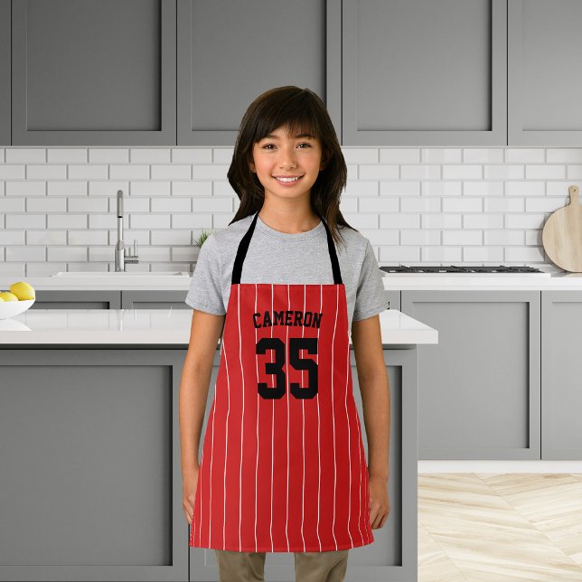 Editierbare Farben Baseball Jersey Streifen Name K Schürze (Von Creator hochgeladen)