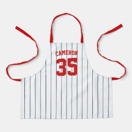 Editierbare Farben Baseball Jersey Streifen Name K Schürze