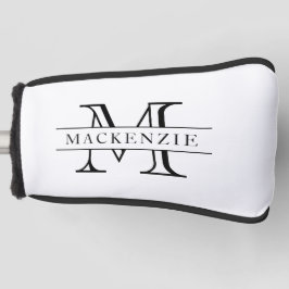 Editierbare Farben Klassischer Grenzname Monogramm Golf Headcover