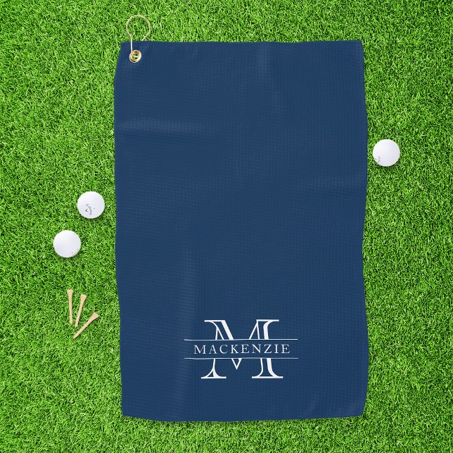 Editierbare Farben Klassischer Grenzname Monogramm Golfhandtuch (Von Creator hochgeladen)