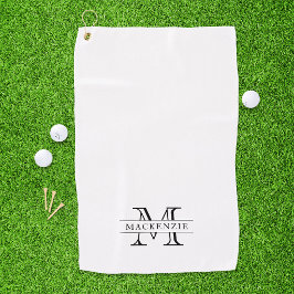 Editierbare Farben Klassischer Grenzname Monogramm Golfhandtuch