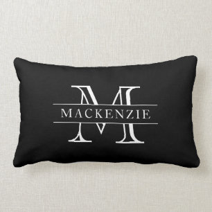 Editierbare Farben Klassischer Grenzname Monogramm Lendenkissen