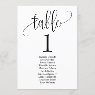 Editierbare Farbliche Farbige Calligrafy-Sitzkarte Menükarte