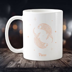 Editierbare Farbpfirsiche Zodiac-Zeichen Kaffeetasse