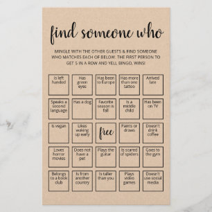 Editierbare Finde jemanden, der Bingo-Spiel spiele