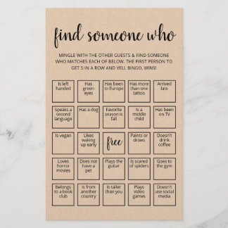 Editierbare Finde jemanden, der Bingo-Spiel spiele