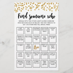 Editierbare Finde jemanden, der Bingo-Spiel spiele