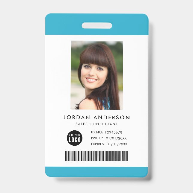 Editierbare Foto-ID für das Logo hinzufügen Strich Ausweis (Vorderseite)