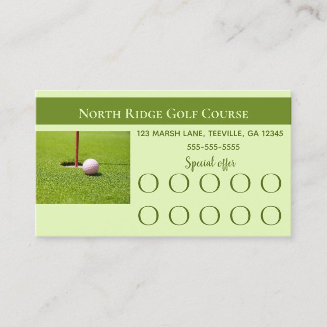 Editierbare Golf Loyalty Card Treuekarte (Vorderseite)