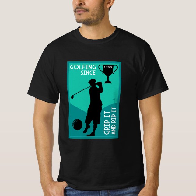Editierbare Golfers Geburtstagsgeschenk T-Shirt (Vorderseite)