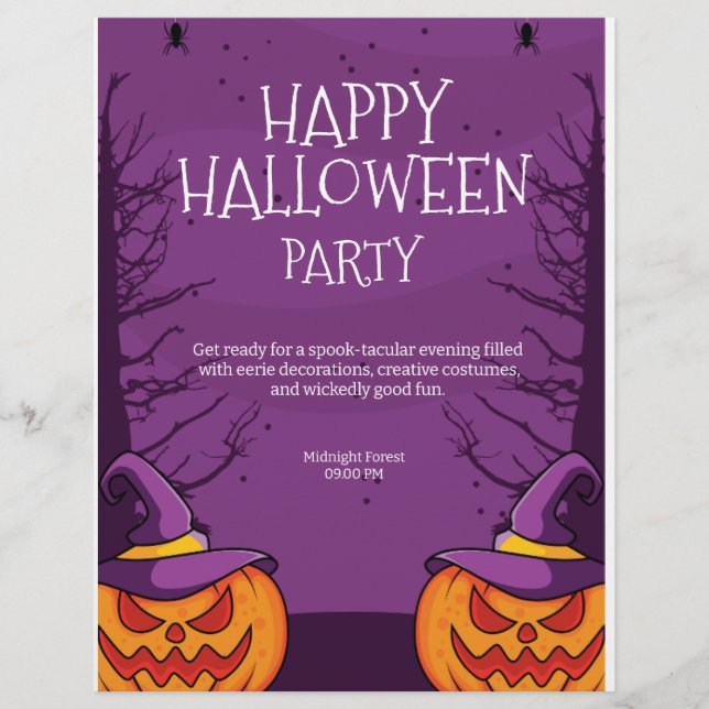 Editierbare Halloween-Einladung, Halloween-Party Flyer (Vorne)