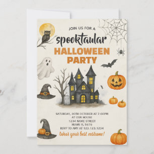 Editierbare HerbstHalloween-Einladung Einladung