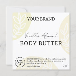 Editierbare, herunterladbare Body Butter Labels Einladung