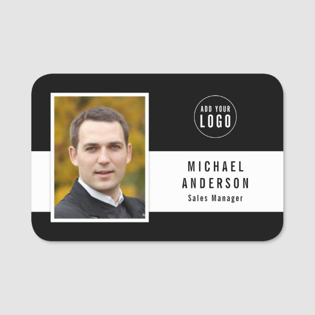 Editierbare Hintergrundfarbe Hinzufügen Ihres Logo Namensschild (Vorderseite)