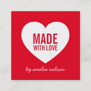 Editierbare Hintergrundfarbe Moderne, mit Liebe Quadratische Visitenkarte