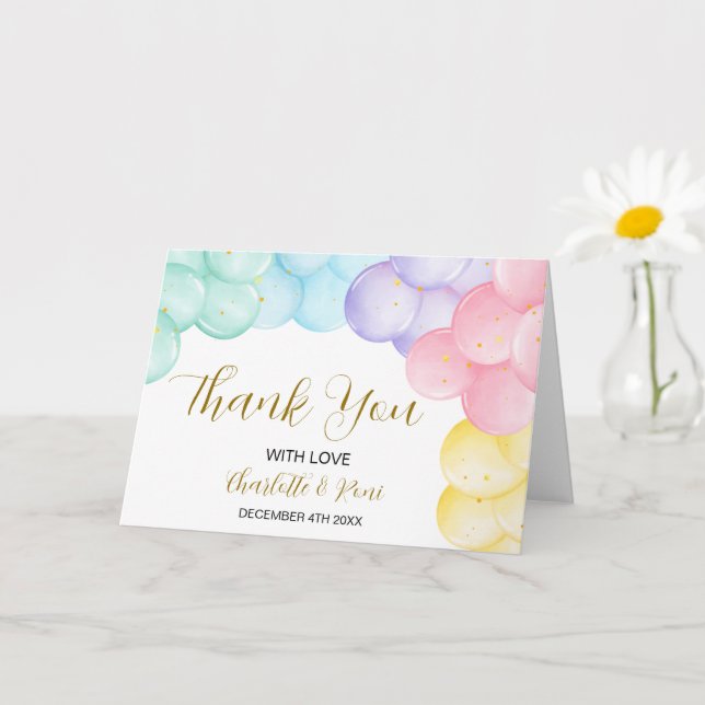 Editierbare Kinderdusche geklappt Danke Karte (Kleine Pflanze)