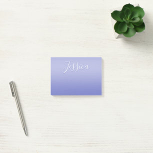 Editierbare Kursivschrift   Weiß und Violett Post-it Klebezettel
