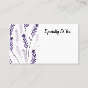 Editierbare Lavender Blume Shop Bouquet Message Ca Visitenkarte