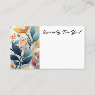 Editierbare Leaf Blume Shop Bouquet Message Card Visitenkarte