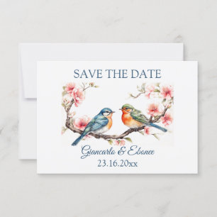Editierbare Lovebirds Save the Date Card Einladung