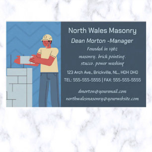 Editierbare Mason Brick Layer Business Card Visitenkarte