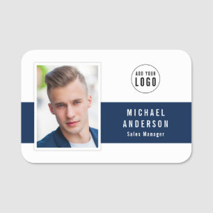 Editierbare Mittelfarbe Hinzufügen Ihres Fotos Namensschild