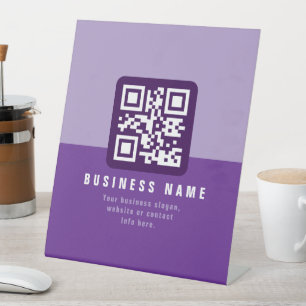 Editierbare moderne QR-Codevorlage Äpfel Sockelschild