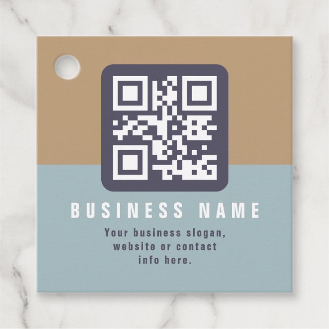 Editierbare moderne QR-Codevorlage | Farbmangel Geschenkanhänger (Vorderseite)