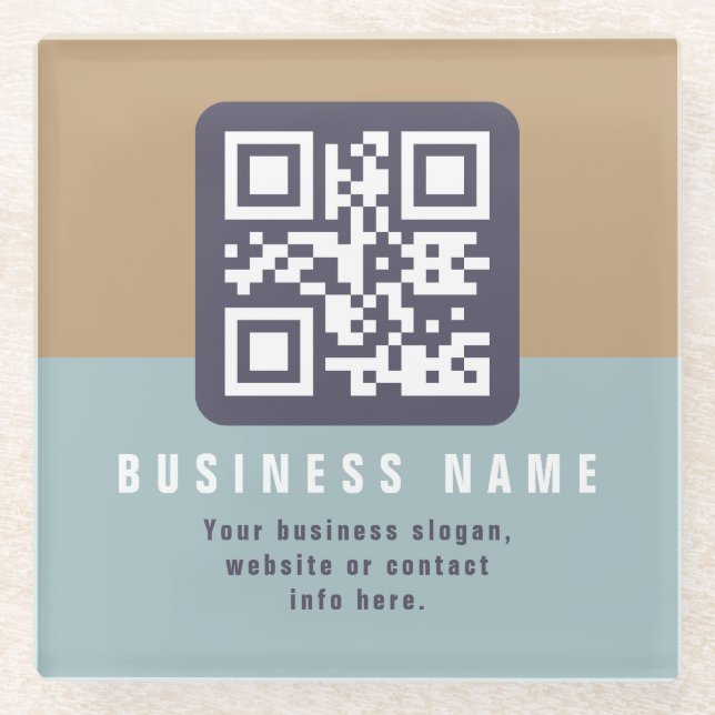 Editierbare moderne QR-Codevorlage | Farbmangel Glasuntersetzer (Vorderseite)