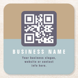 Editierbare moderne QR-Codevorlage   Farbmangel Rechteckiger Pappuntersetzer