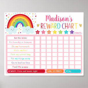 Editierbare Rainbow Rewards Chart Poster