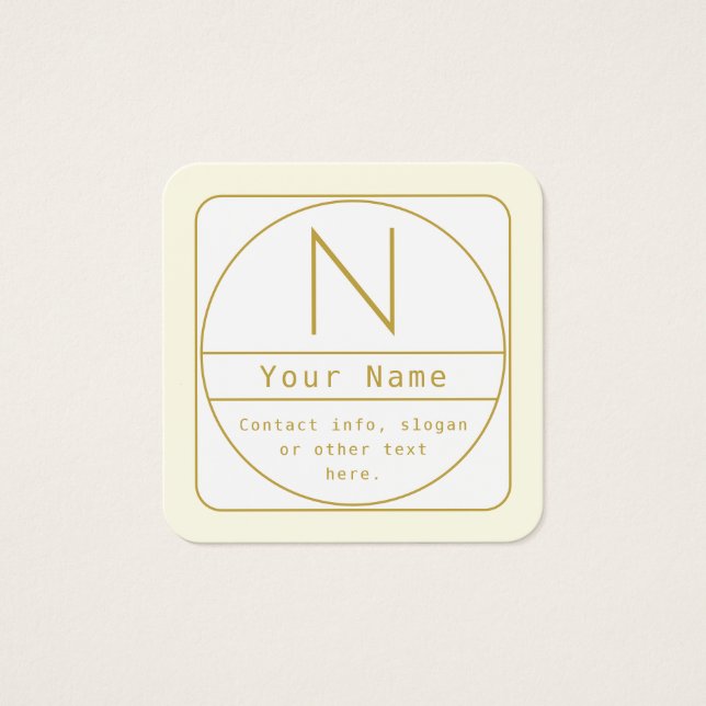 Editierbare Retro-moderne Designvorlage Gold & Wei (Vorderseite)