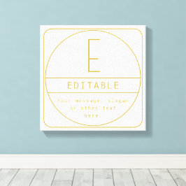 Editierbare Retro-moderne Designvorlage Gold & Wei Leinwanddruck