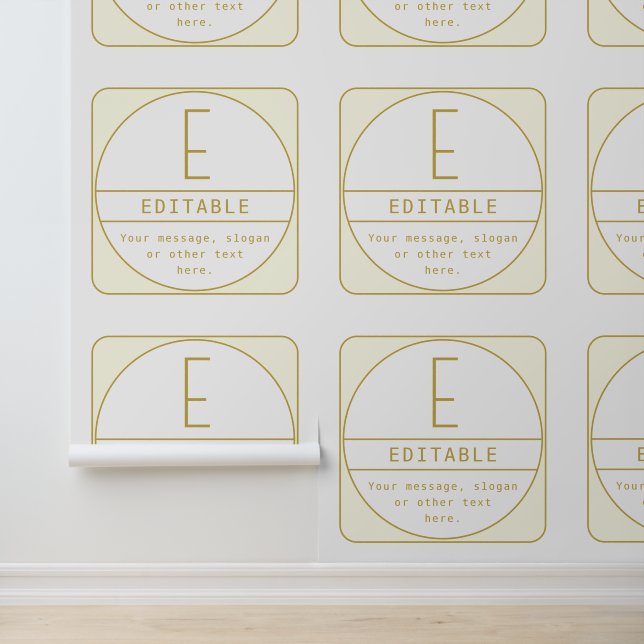 Editierbare Retro-moderne Designvorlage Gold & Wei Tapete (Anwendung)