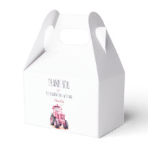 Editierbare Rosa Traktor Geburtstagskiste