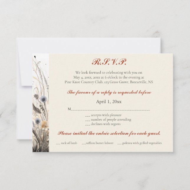 Editierbare RSVP-Karten für den Herbst-Bruch-Wildb RSVP Karte (Vorderseite)