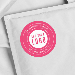Editierbare Rücksendeadresse Hinzufügen der Logo-G Runder Aufkleber