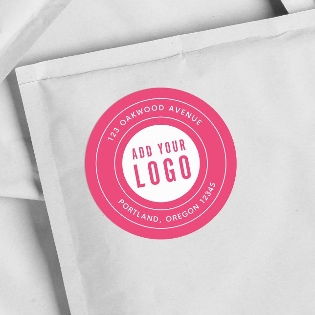 Editierbare Rücksendeadresse Hinzufügen der Logo-G Runder Aufkleber (Von Creator hochgeladen)
