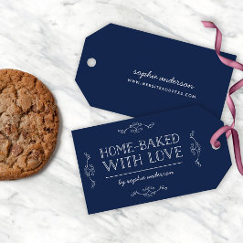 Editierbare Schnörkel Zuhause gebacken mit Liebe Geschenkanhänger