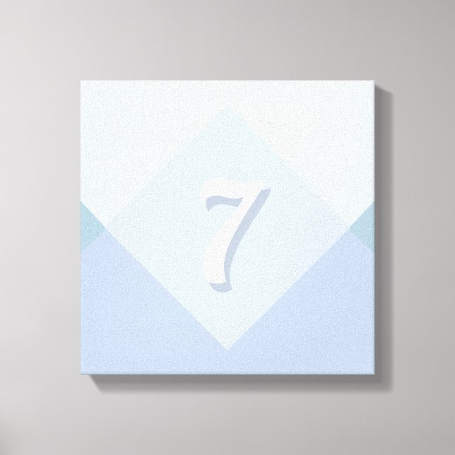 Editierbare Sieben auf Abstraktem Silver Blue Desi Leinwanddruck (Vorderseite)
