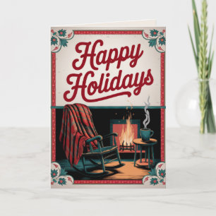 EDITIERBARE Vintage Weihnachtskarte Feiertagskarte