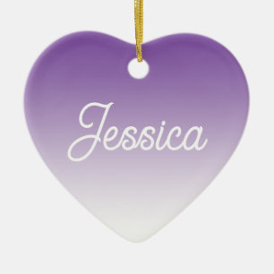 (Editierbare) violette Ombre-Farbe & Ihr Text Keramik Ornament