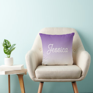 (Editierbare) violette Ombre-Farbe & Ihr Text Kissen
