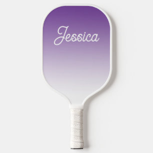 (Editierbare) violette Ombre-Farbe & Ihr Text Pickleball Schläger