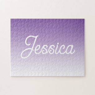 (Editierbare) violette Ombre-Farbe & Ihr Text Puzzle